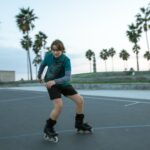 A Young Man Rollerblading for Recreation